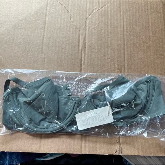 *NWT* Aerie Smoothez Unlined Mesh Bra Full Coverage Royal Palm Green - Picture 5 of 7